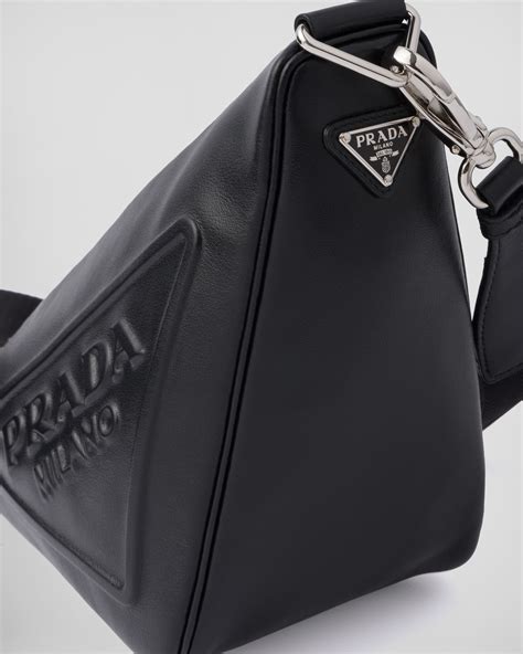 prada triangle leather|prada leather shoulder bag price.